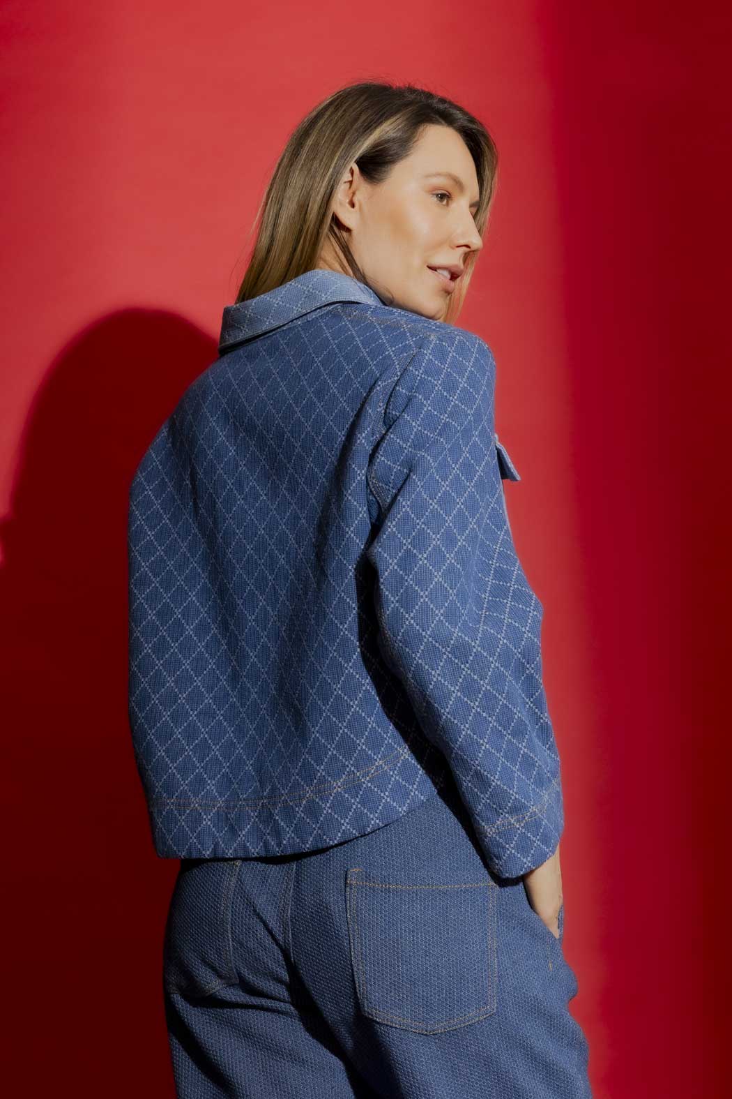 Diamond Denim Patchwork Jacket