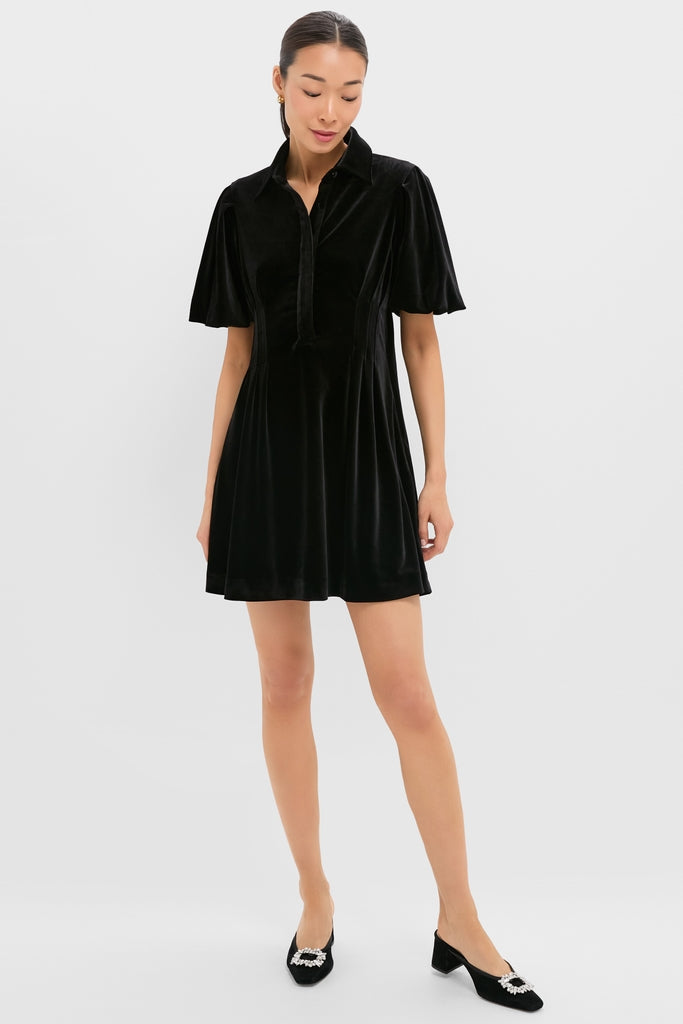 Black Velvet Mini Delaney Dress