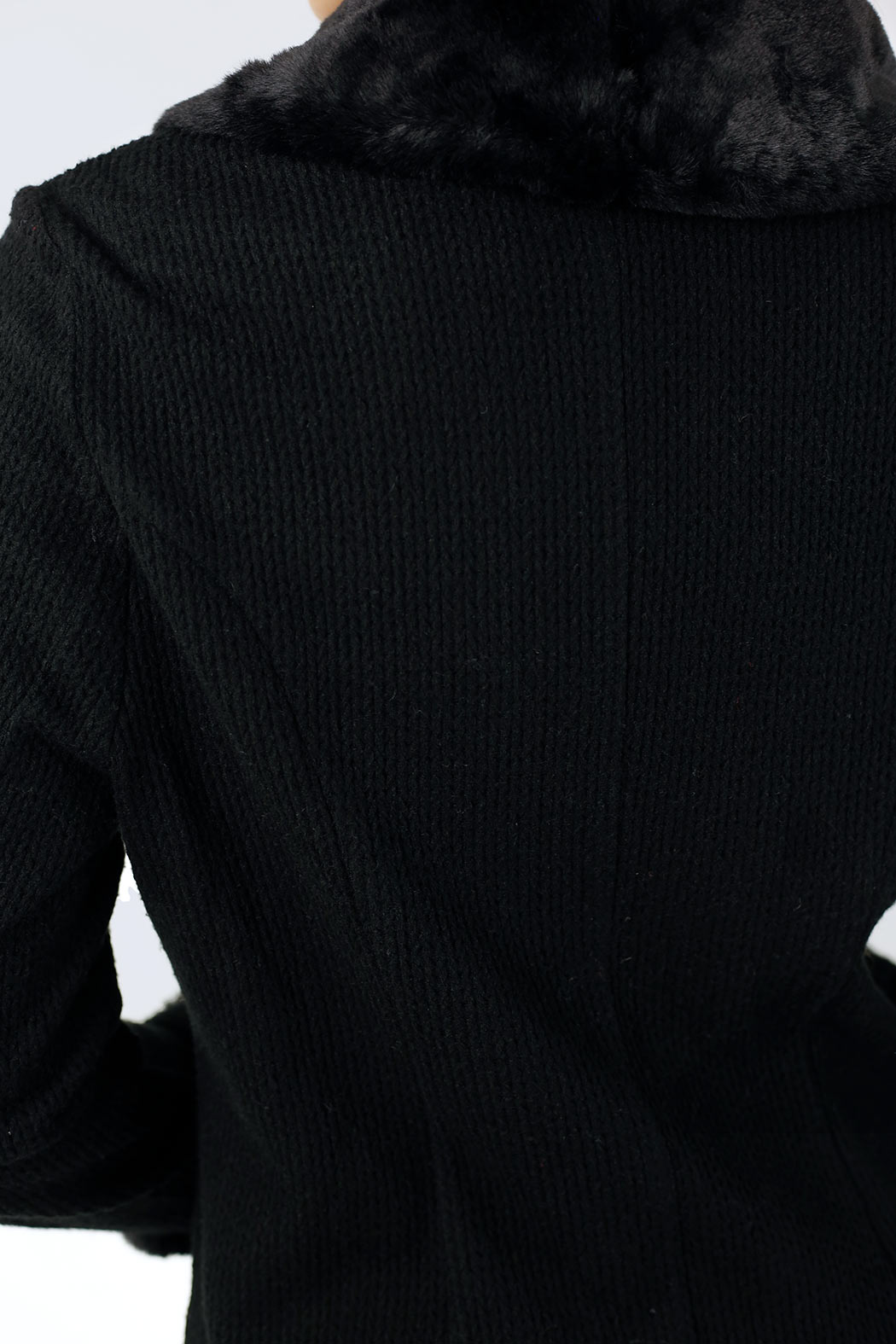 Black Cable Fur Jacket - SALE