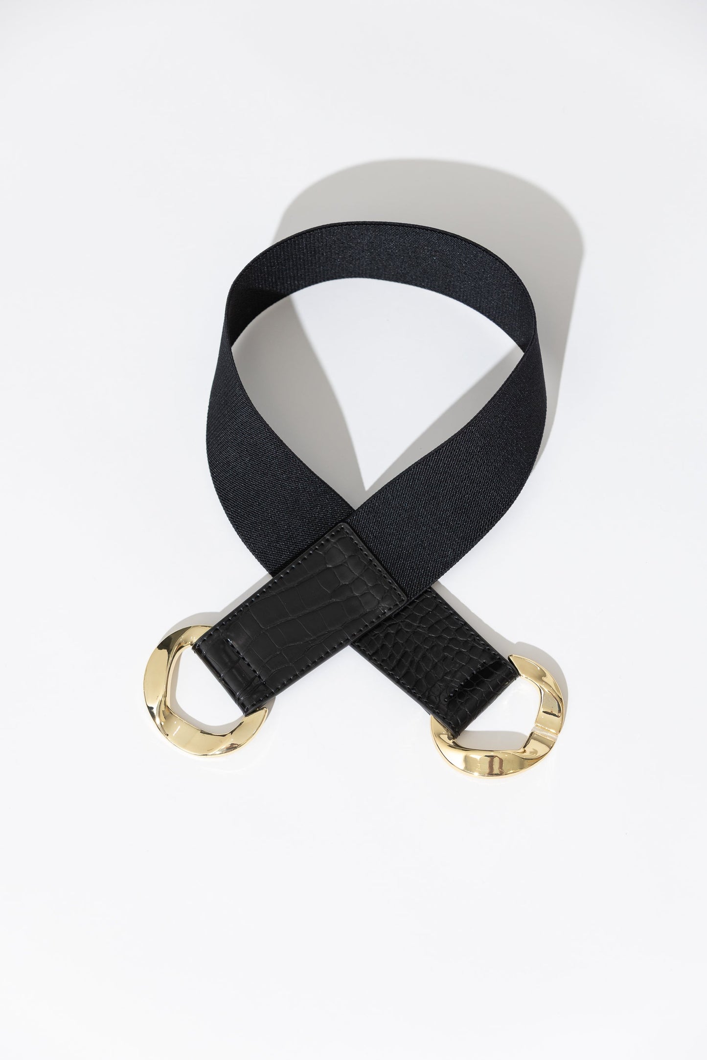 Gold Double Ring Elasticated Belt