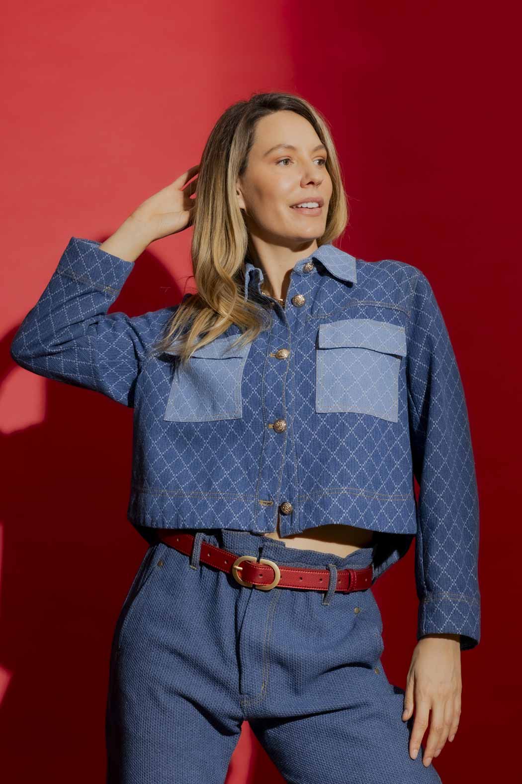 Diamond Denim Patchwork Jacket