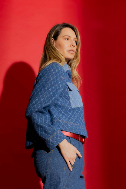 Diamond Denim Patchwork Jacket
