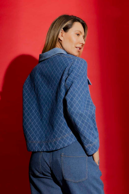 Diamond Denim Patchwork Jacket