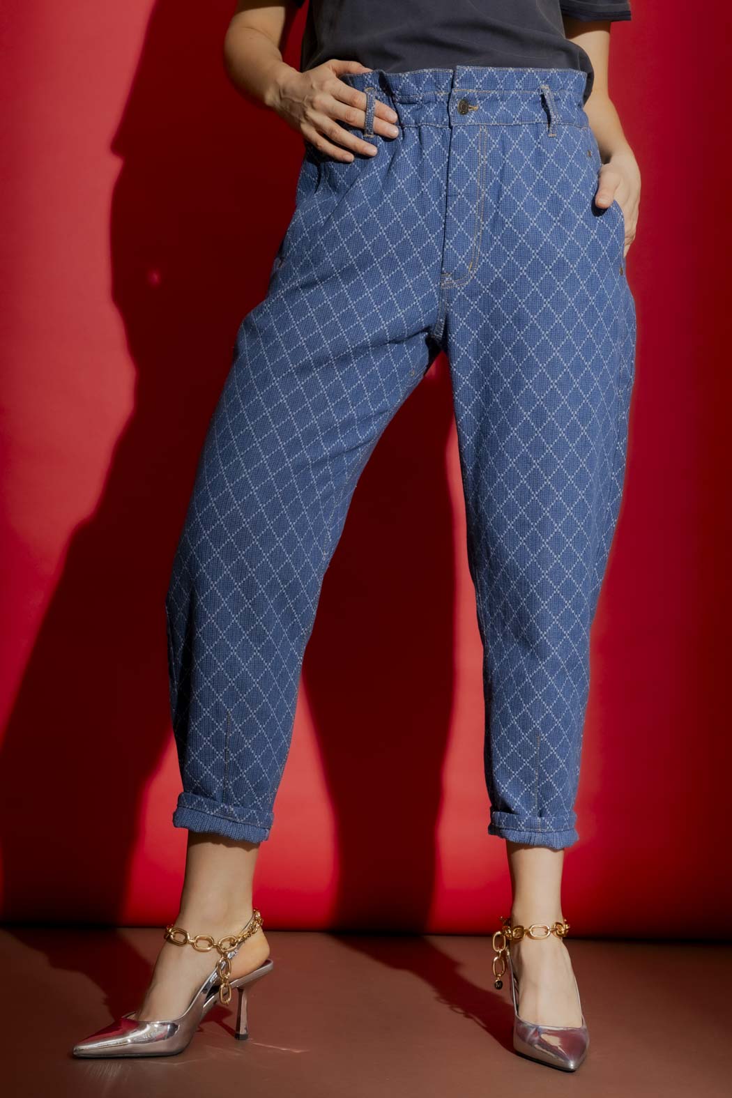 Diamond Denim Paperbag Jean