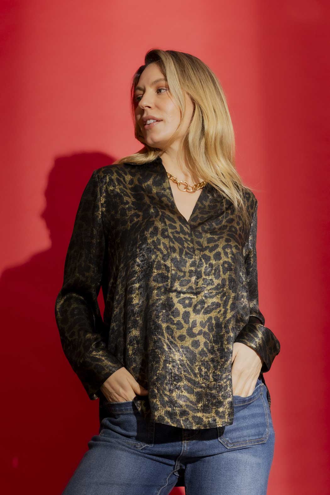 Gold Animal Brit Blogger Shirt