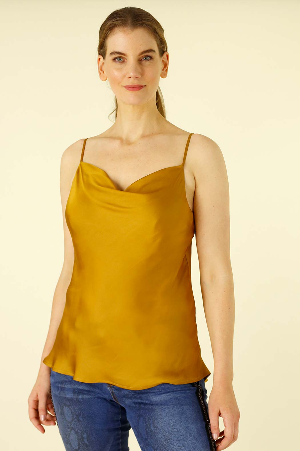 Gold Silky Cowl Cami - SALE