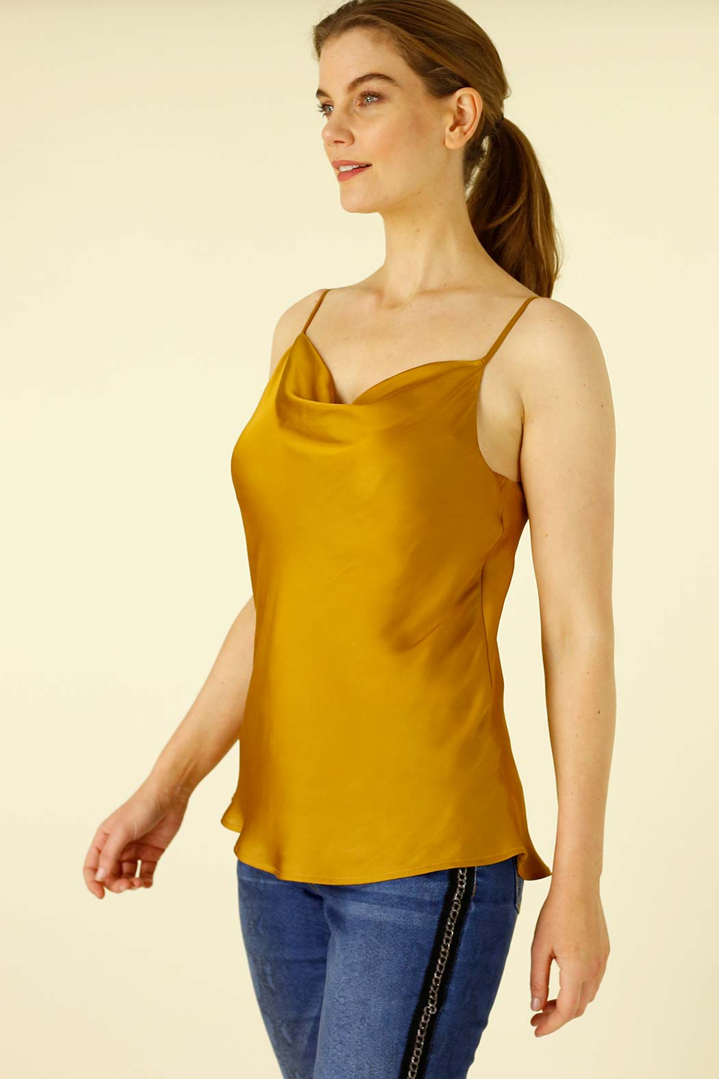 Gold Silky Cowl Cami - SALE