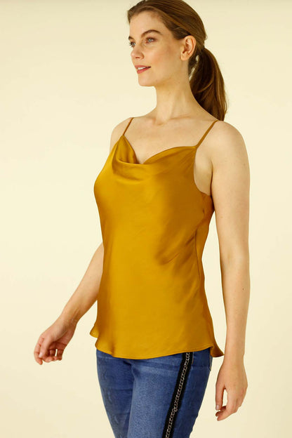 Gold Silky Cowl Cami - SALE