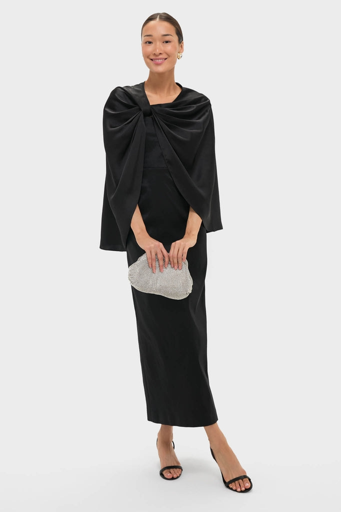 Black Satin Mountbatten Cape