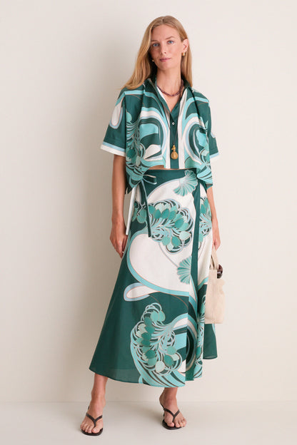 Blooming Tulip Placee Sarong Skirt