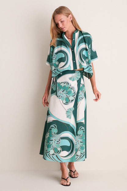 Blooming Tulip Placee Sarong Skirt