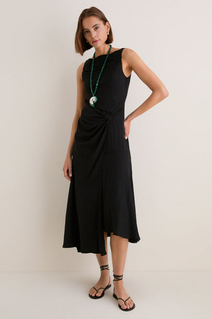 Black Cara Sleeveless Midi Dress