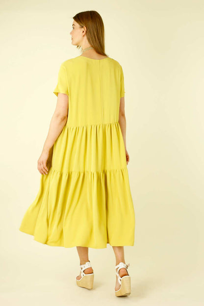 Chartreuse Soft Touch Smock Dress - SALE