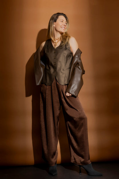 Chocolate Metallic Vest