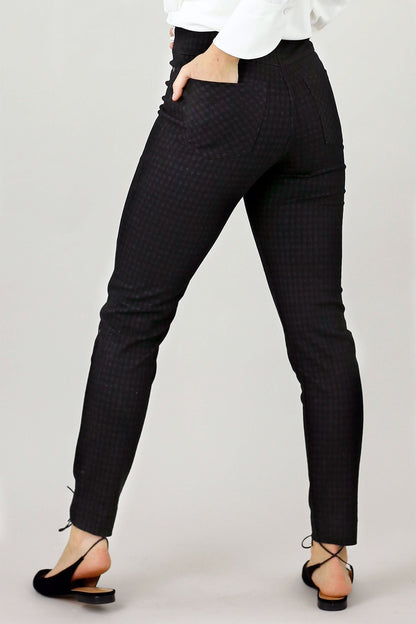 Dark Check Ponte Relaxed Slim Jean