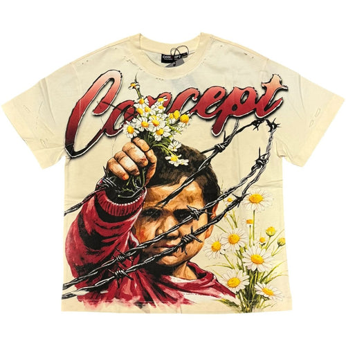 Con -  Flower T-shirt - Cream - 13
