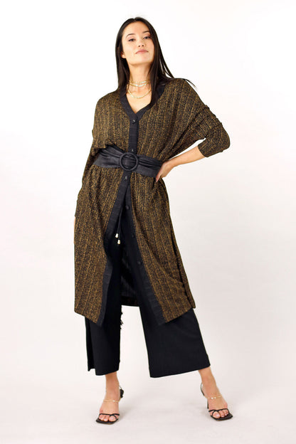 Gold Glam Maxi Cardigan -FINAL SALE