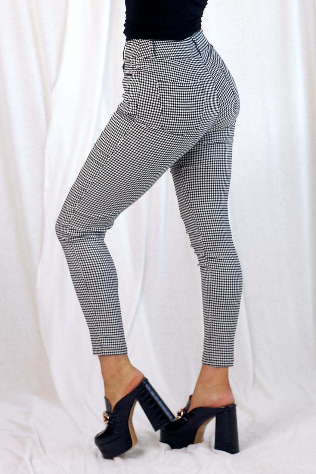 Gingham Bengaline Slim Jean - SALE