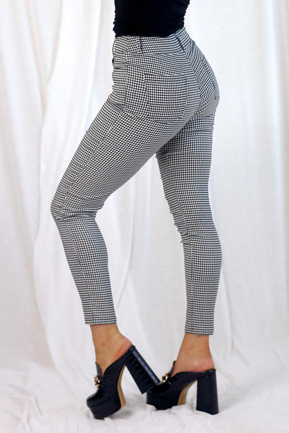 Gingham Bengaline Slim Jean - SALE