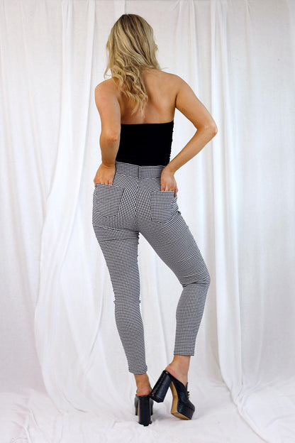 Gingham Bengaline Slim Jean - SALE