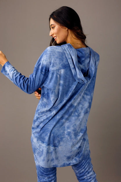 Cornflower Blue Suedette Hoodie