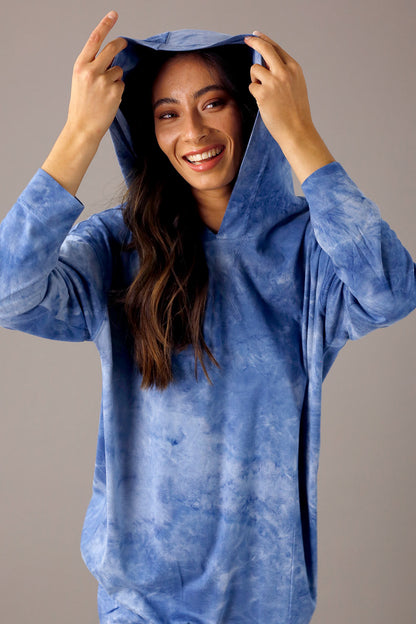 Cornflower Blue Suedette Hoodie