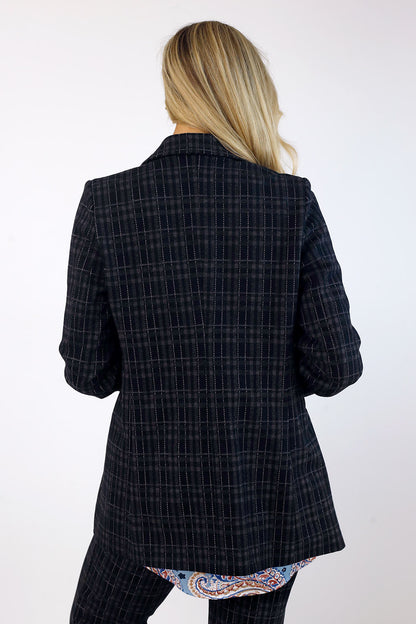 Charcoal Tuck Sleeve Blazer - SALE