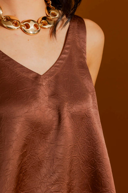 Chocolate Embossed Bell Cami