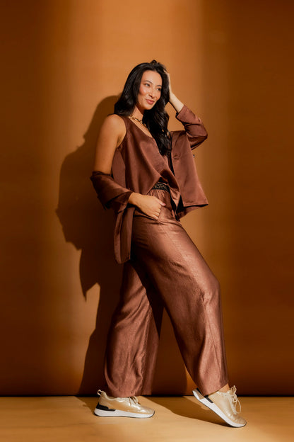 Chocolate Embossed Bell Cami
