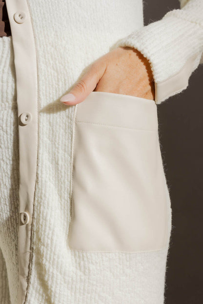 Cream Luxe Rib Cardigan
