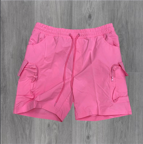 Rebel - Utility Nylon Shorts - Pink  - 911
