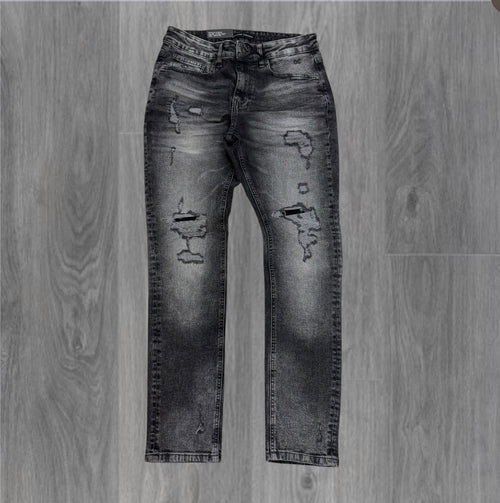 Threads - Slim Fit Distress Denim - Stone Grey - 50135