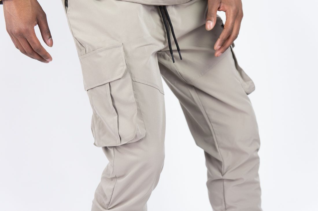 R - Stacked Flare Nylon Cargo -  Taup - 422
