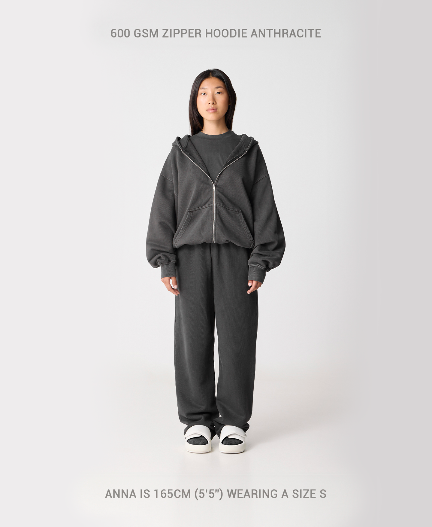 600 GSM 'Anthracite' Zipper