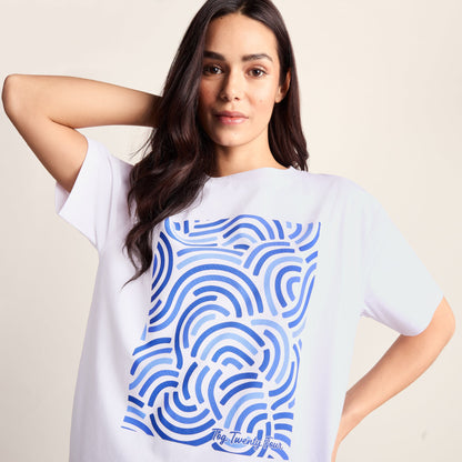 Wave Womens Premium Supersoft Relaxed Fit T-Shirt - Optic White