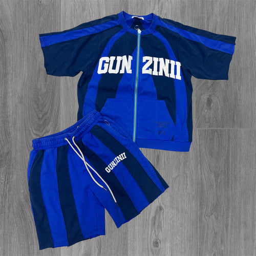 Gunzini - Strip Work short Set - Blue -  1049 1048