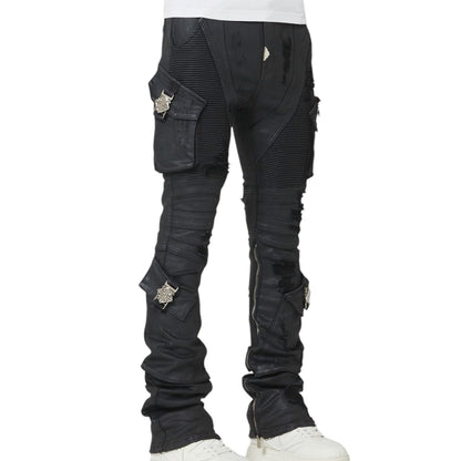 GUAPI - stacked Waxed Black Ops Denim - Black