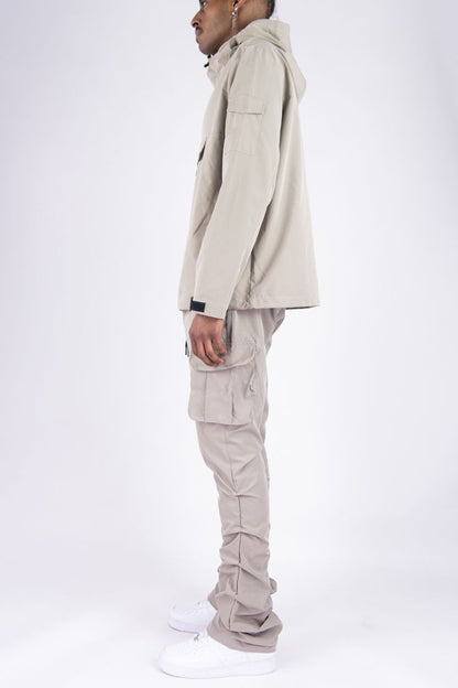 R - Stacked Flare Nylon Cargo -  Taup - 422