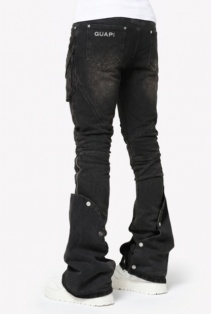 GUAPI - Stacked Cowhide Denim - Brown