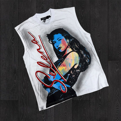 HDSN -  Selena Sleeveless Tee - White 712