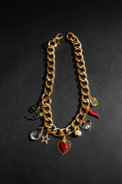 Gold Heart Charm Necklace