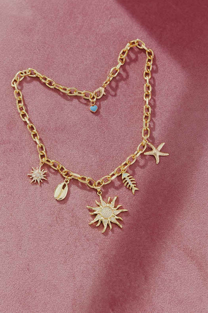Gold Sun Charm Necklace