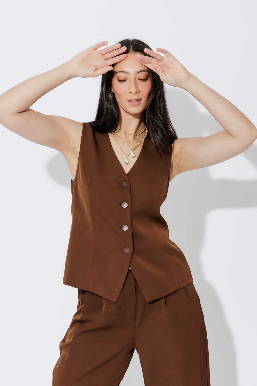 Chocolate Euro Tailored Vest