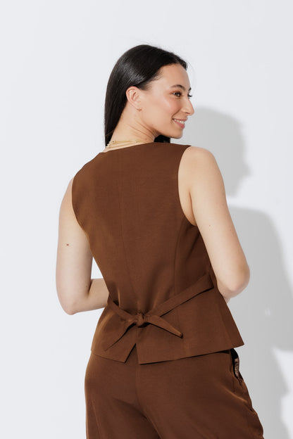 Chocolate Euro Tailored Vest