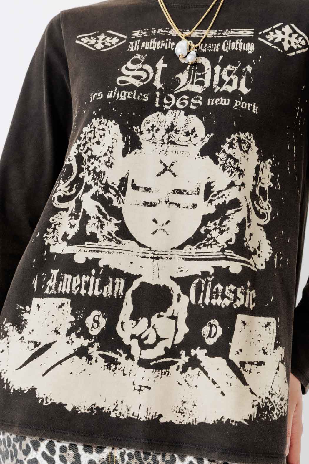Charcoal Washed Cotton Band T-Shirt