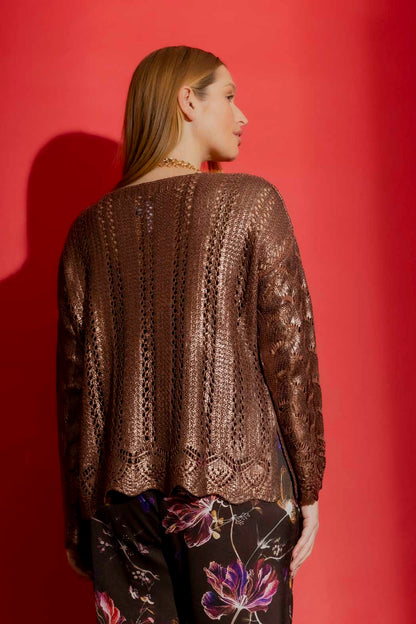 Copper Foil Scalloped Hem Top Copper S