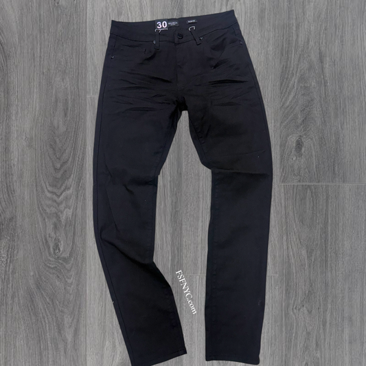 W - Plain Slim Fit Denim - Jet Black - M8248TB