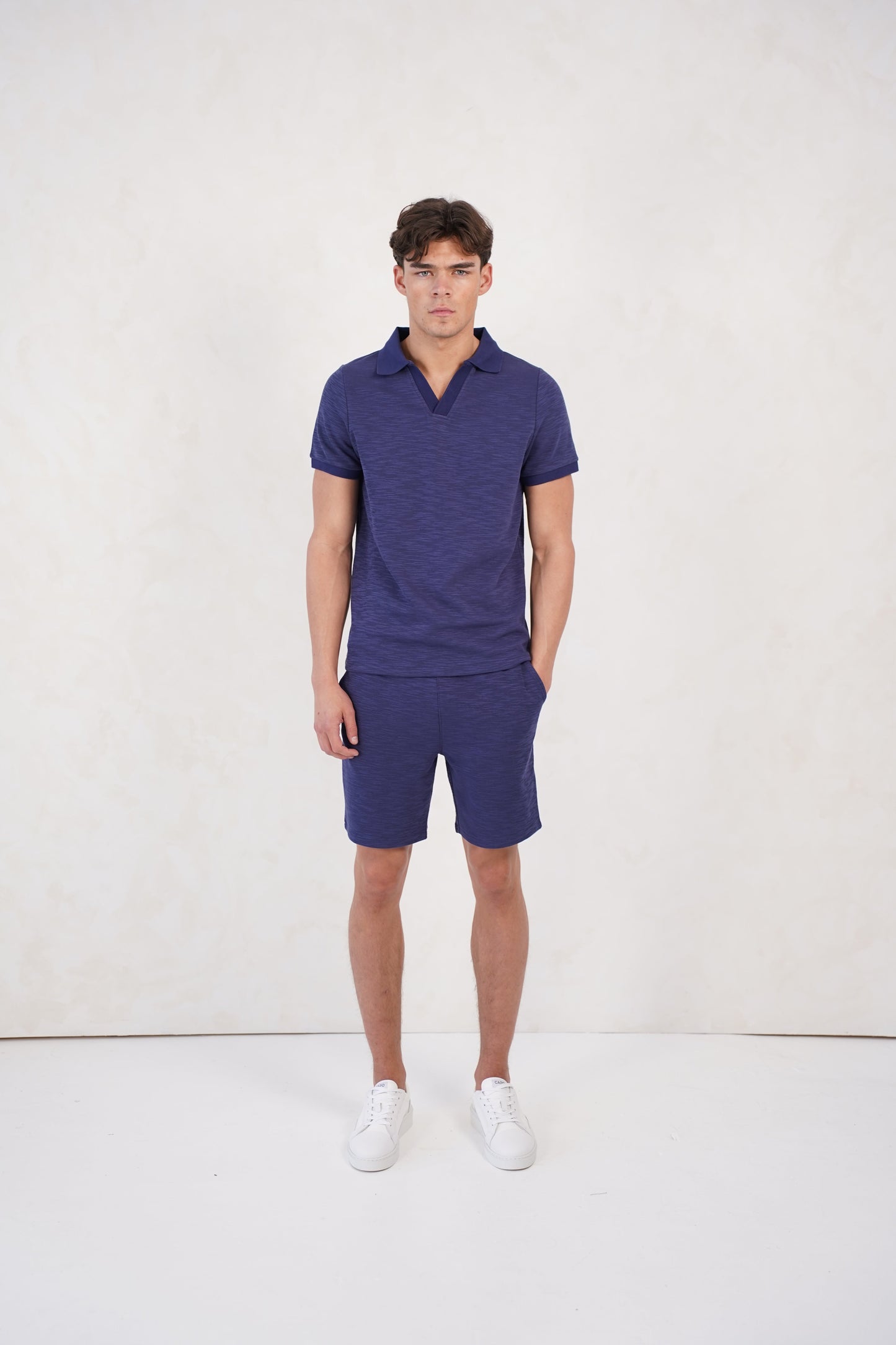 Capo Jersey Slub Shorts - Navy