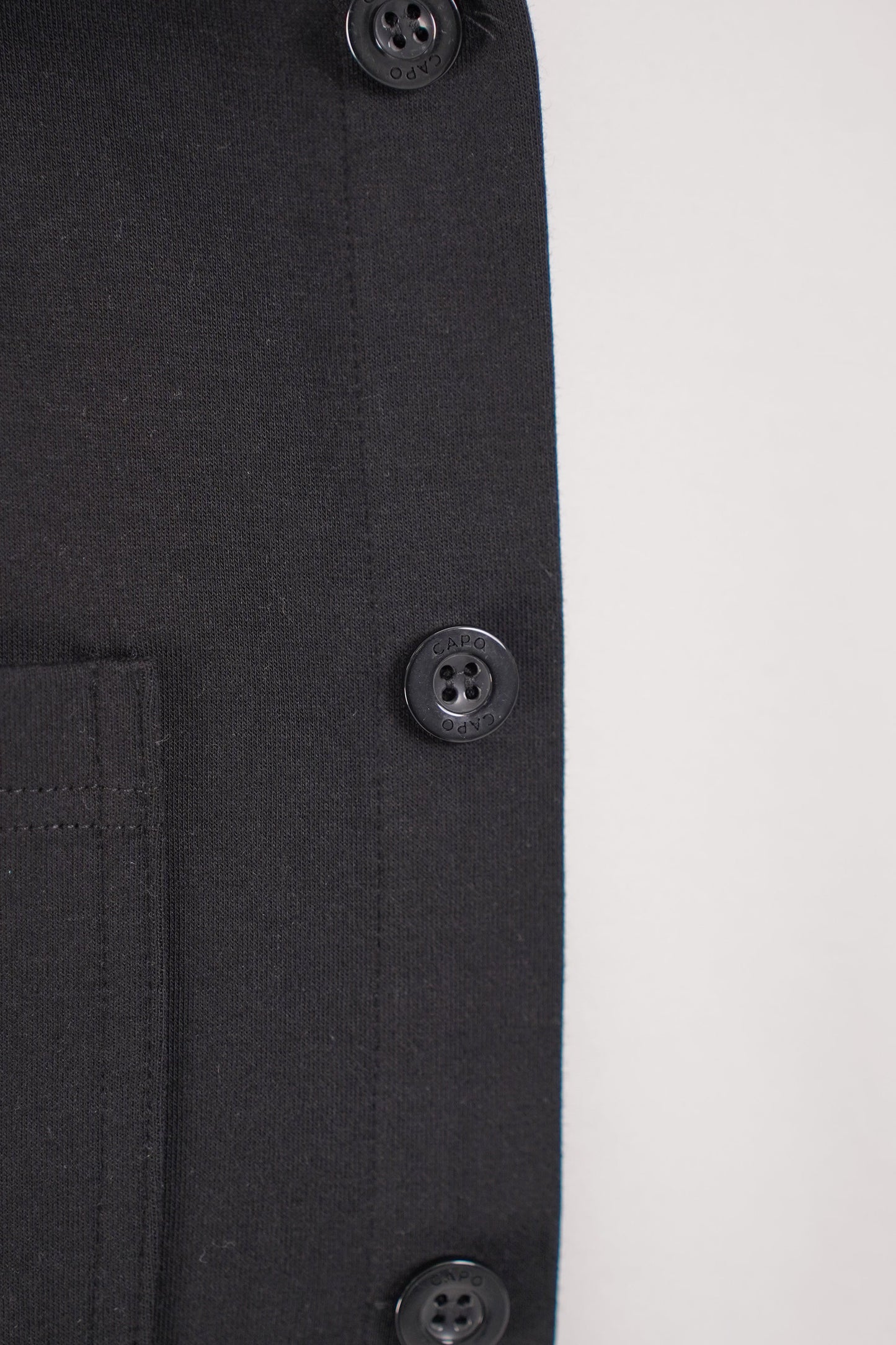 Capo Smart Button Overshirt - Black