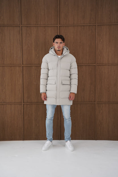 Capo Mid-Length Puffer Coat - Stone